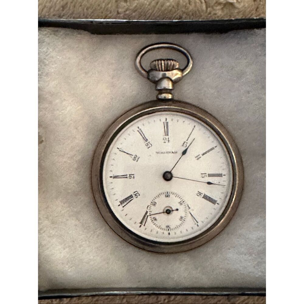 Antique Waltham silver pocket watch